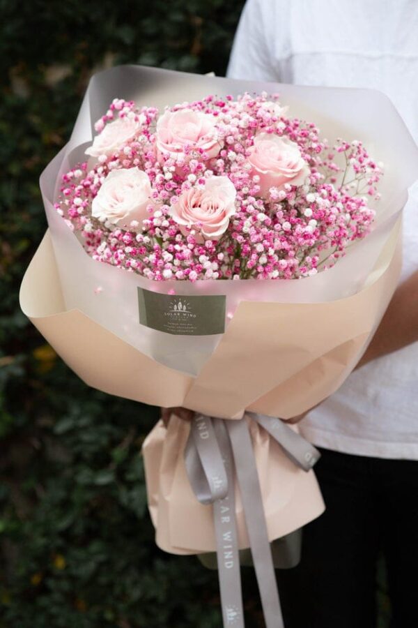 Pink Roses hand-arranged by Hamblins Florist