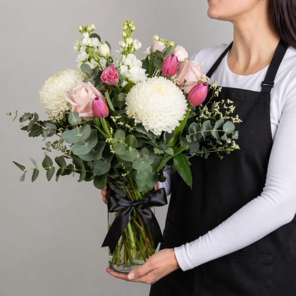 Soft pastel bouquet hand-arranged by Hamblins Florist