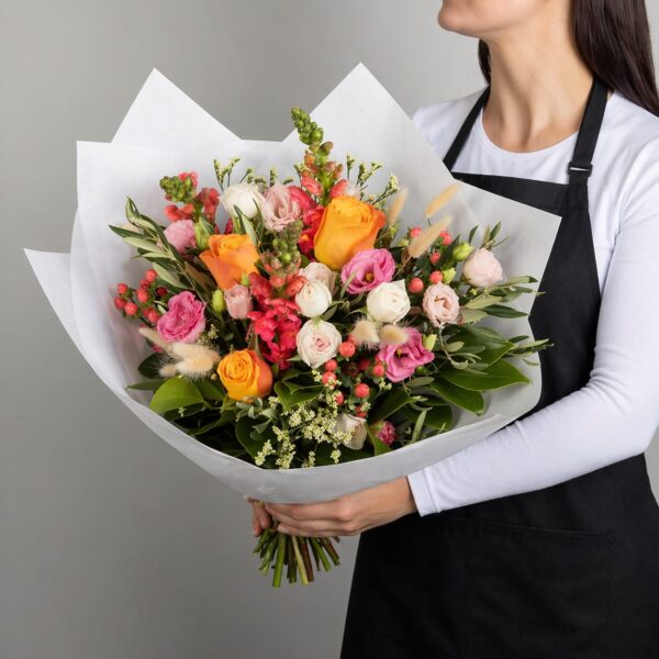 Peach Rose Bouquet hand-arranged by Hamblins Florist