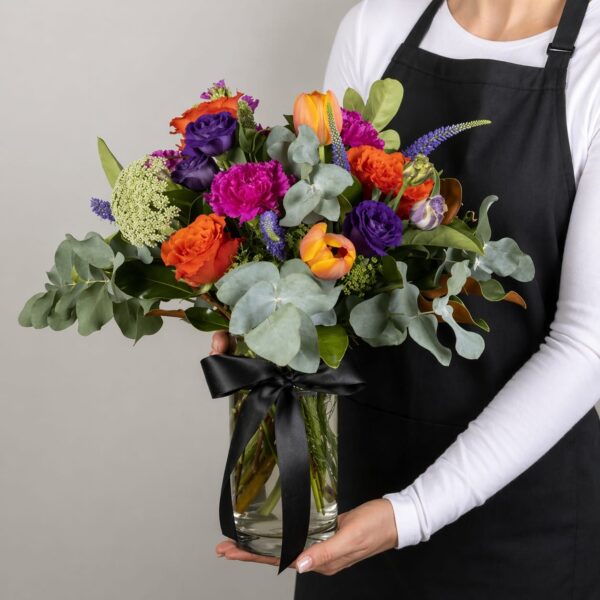 Rainbow Tulip Bouquet hand-arranged by Hamblins Florist