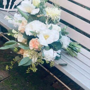 Rose ,tulip and mini gum nut bridal bouquet