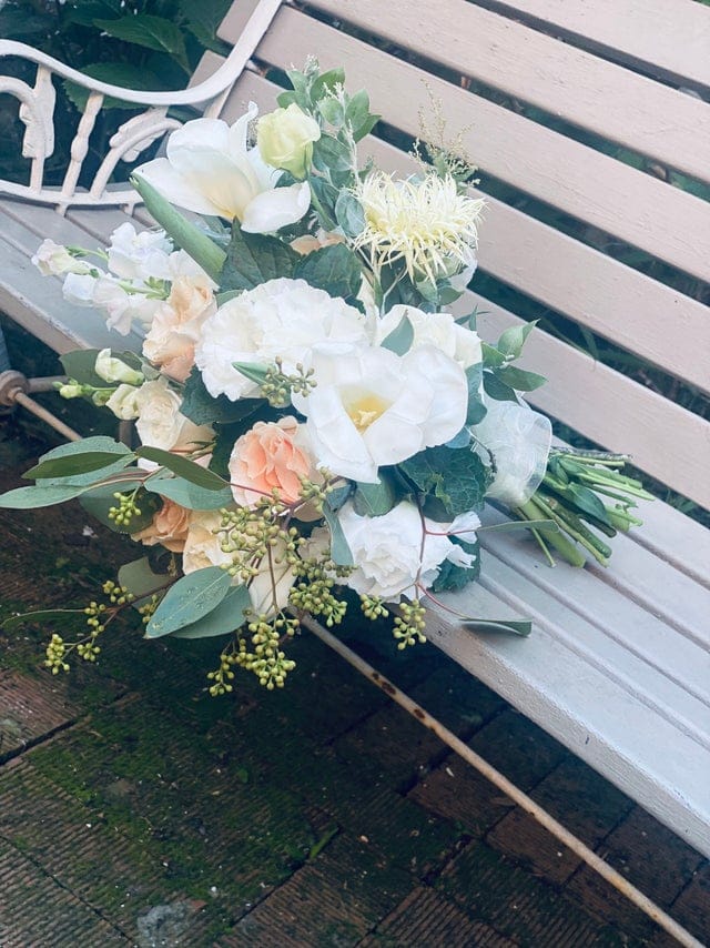 Rose ,tulip and mini gum nut bridal bouquet