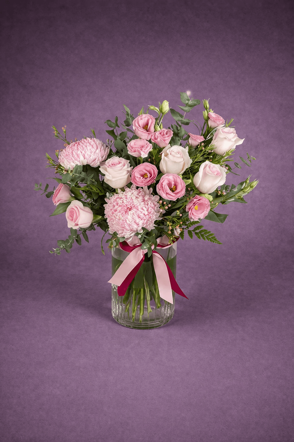 Elegant Floral Arrangement in Soft Hues –