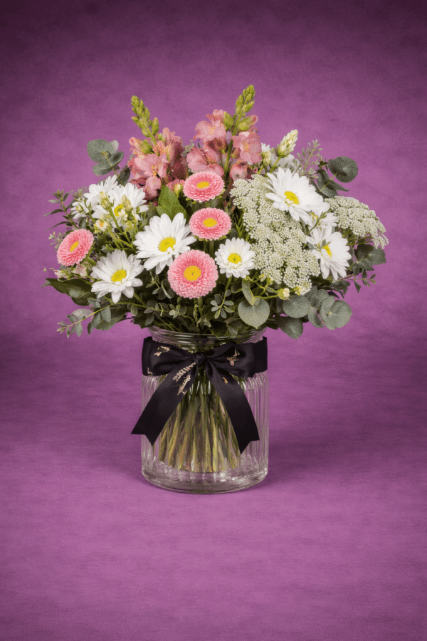 Elegant Floral Bouquet with Glass Vase — Hamblins Florist, McMahons Point