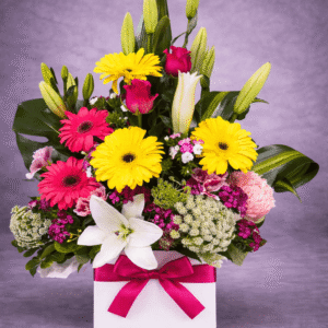 Vibrant Floral Arrangement in Gift Box