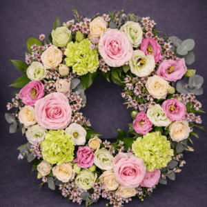 Floral Wreath in Soft Pastel Hues