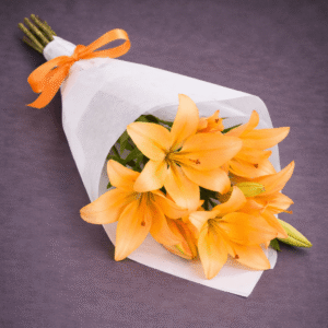Orange Asiatic Lilies Bouquet