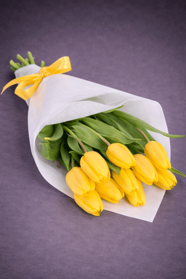 Yellow Tulips hand-arranged by Hamblins Florist